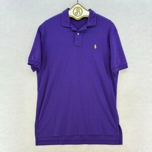 Polo Ralph Lauren Purple Polo Shirt Mens MEDIUM Classic Pony Logo Preppy Casual
